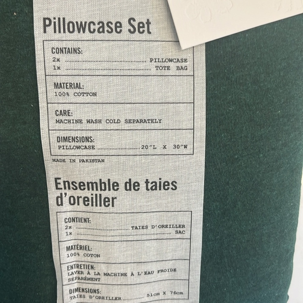 UO home cotton jersey evergreen pillowcases